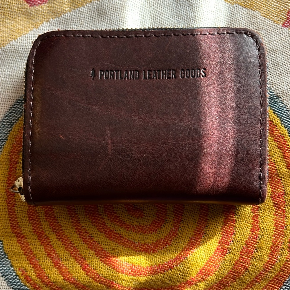 Portland leather small zip wallet
